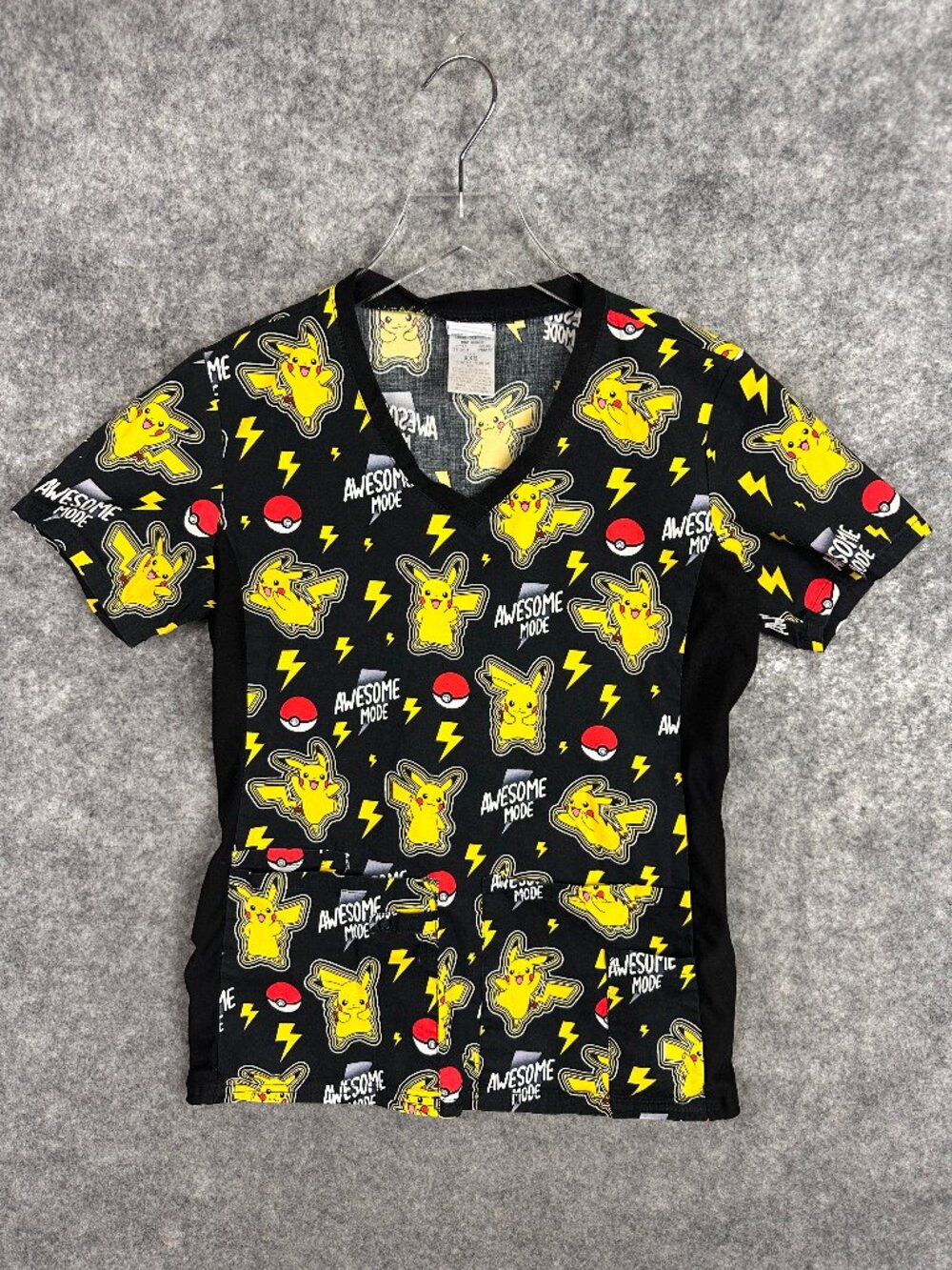 Pokemon Scrub Top Womens  Pokemon Pikachu Shirt Awesome Mode Pockets